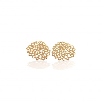 Ohrstecker Gold vergoldet Chrysantheme Madeleine Issing
