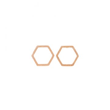 Ohrstecker rose vergoldet Hexagon Madeleine Issing