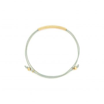Armband hellblau gold Baumwollgarn Tube Madeleine Issing