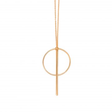 Kette mit Anhänger Gold geometrisch Kreis mit Stab Madeleine Issing
