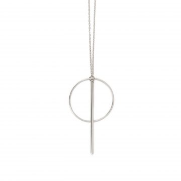 Statement Kette Silber minimalistisch Kreis mit Stab Madeleine Issing