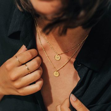 goldene Namenskette mit Gravur Anhänger Madeleine Issing