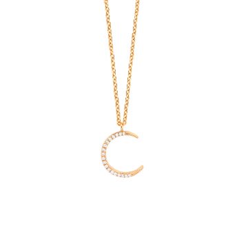 Mond Kette Gold vergoldet mit Zirkonia Madeleine Issing