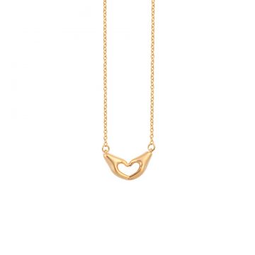 Herz Symbol Kette Gold aus zwei Händen Madeleine Issing