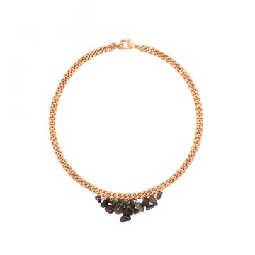 Rauchquarz Stein Kette Gold vergoldet Madeleine Issing