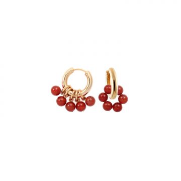 Rote Karneol Creolen Gold vergoldet Madeleine Issing